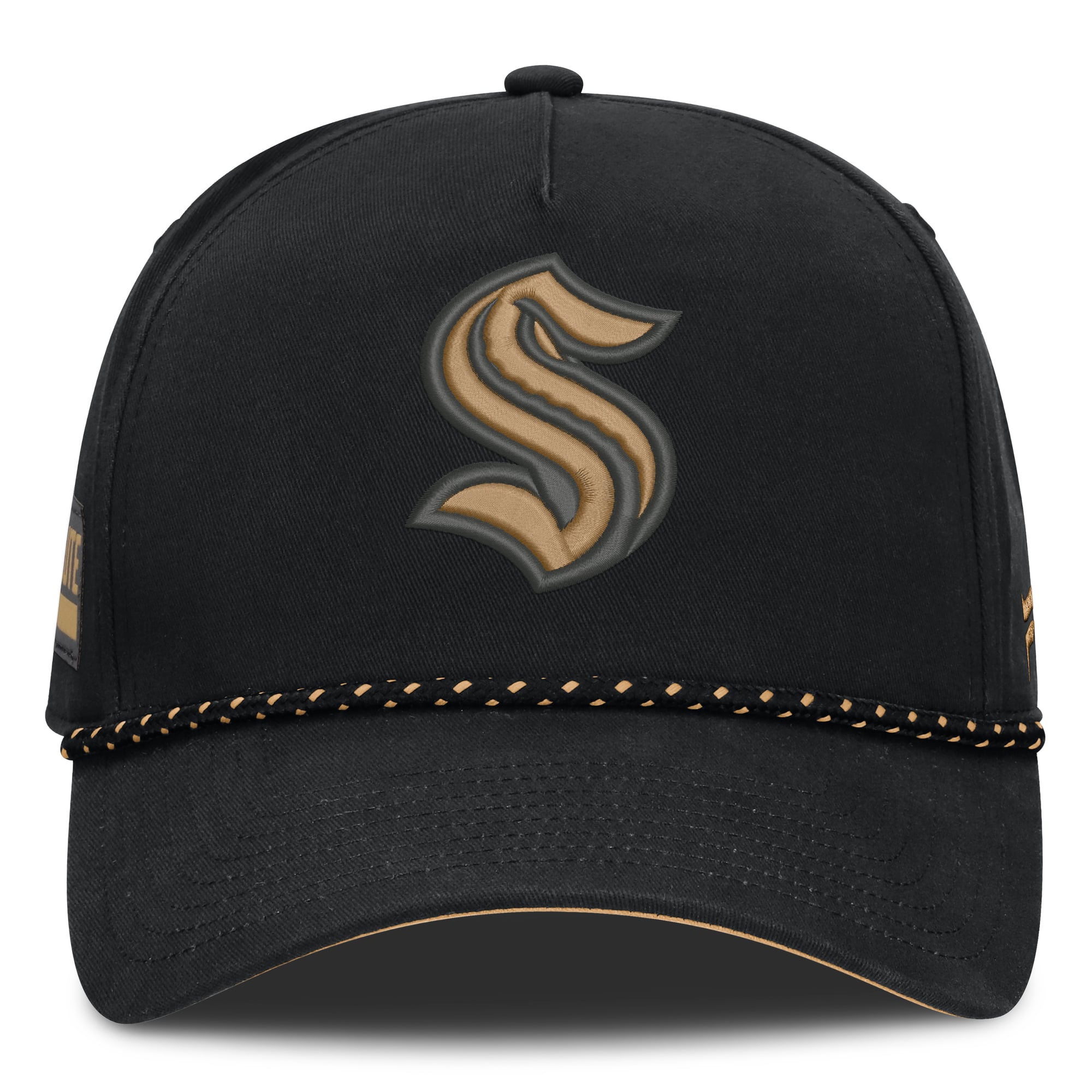 Men's Fanatics  Black Seattle Kraken Military Appreciation Authentic Pro A-Frame Adjustable Hat